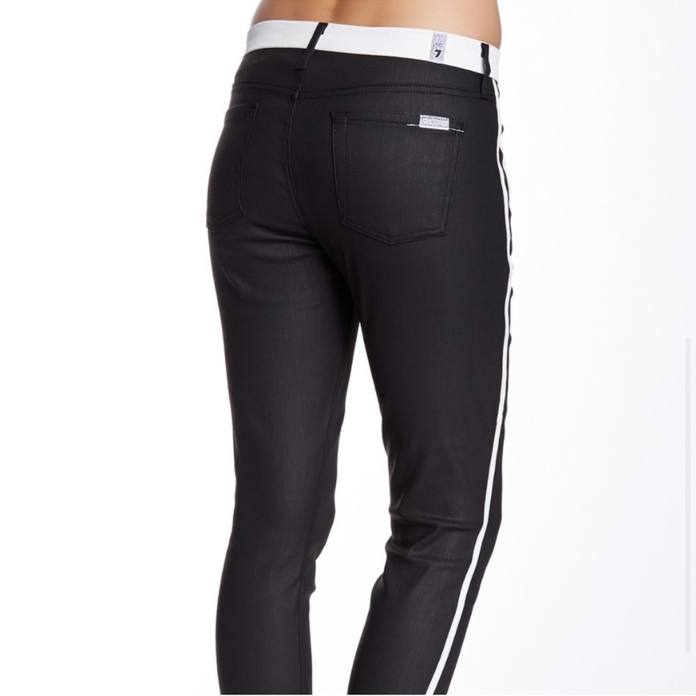 7 FOR ALL MANKIND Sportif Crop Jeans Black & White - Picture 2 of 13